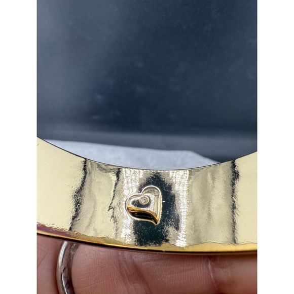 Chico's Bangle Bracelet Luna Status Print Black White Gold Tone 8" Signed - Picture 8 of 10